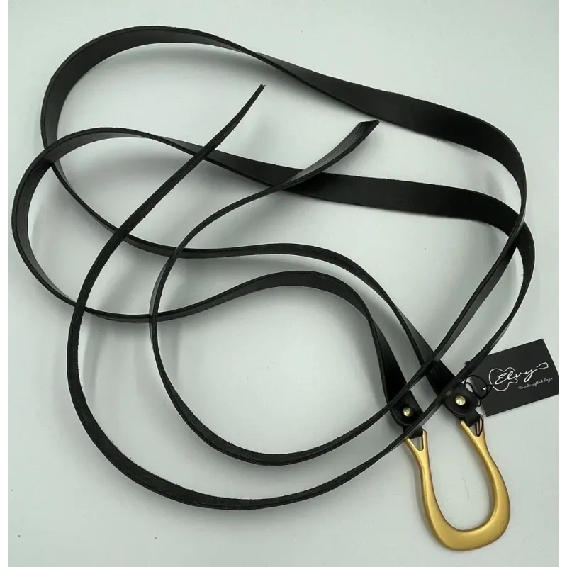 PLAIN BELT BLACK GOLD 40130 - Leren Riem | Elvy