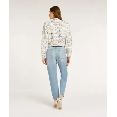 TALULA cropped bomber jacket in bouclé - cocoon white blue