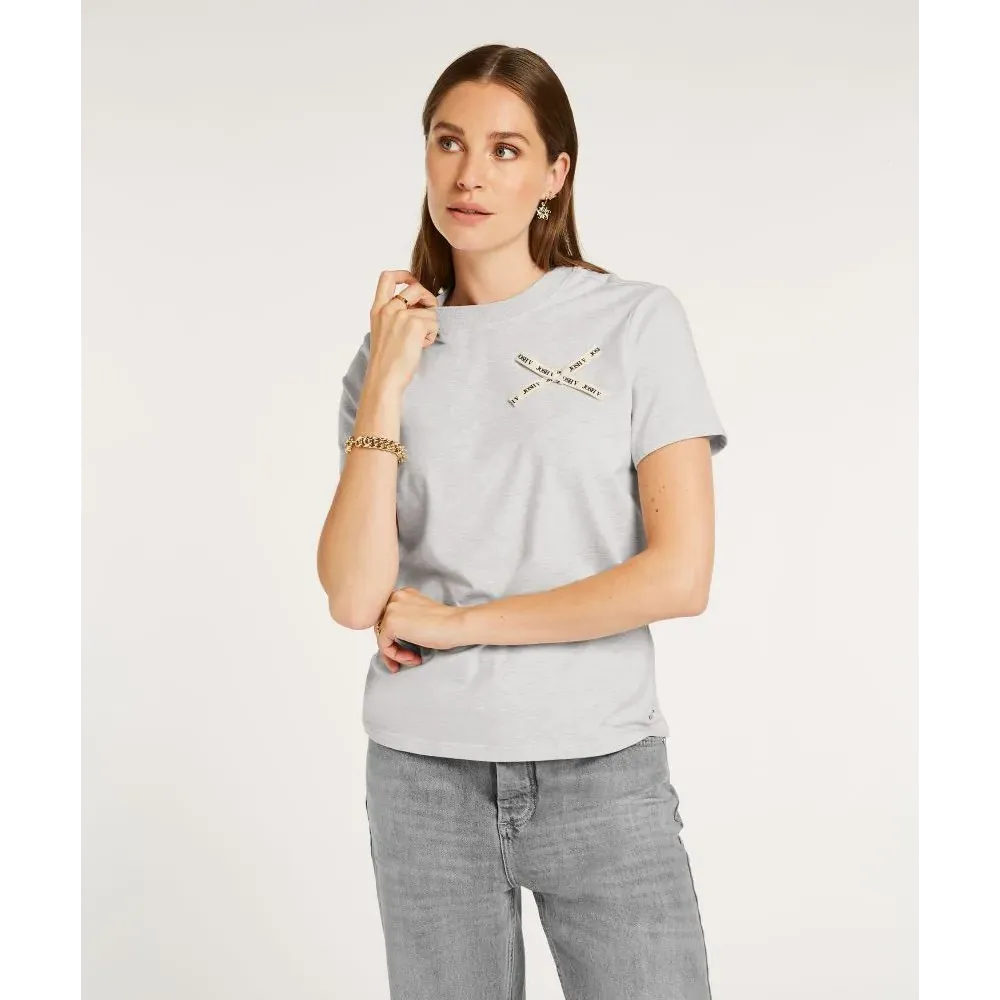 DORIE BOW regular fit T-shirt - light grey melange