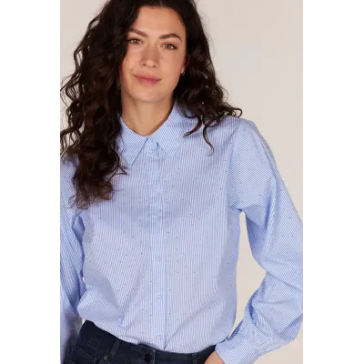 ANN BLOUSE - BLAUW