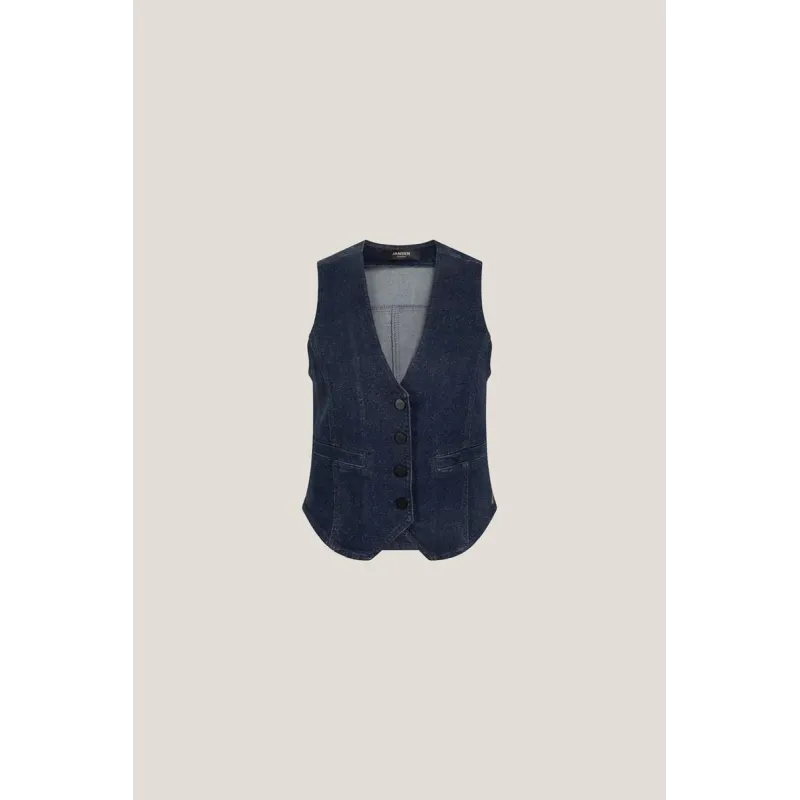 Denim Dawn Gilet - Glitters Donkerblauw | Jansen Amsterdam