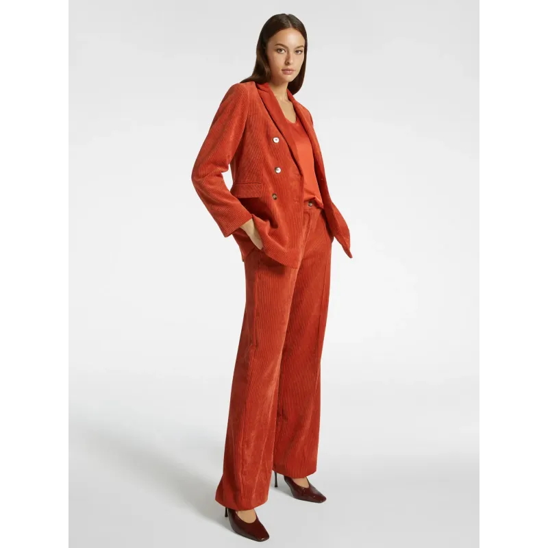 Corduroy Broek - Roestbruin Dames Pak | Elena Mirò