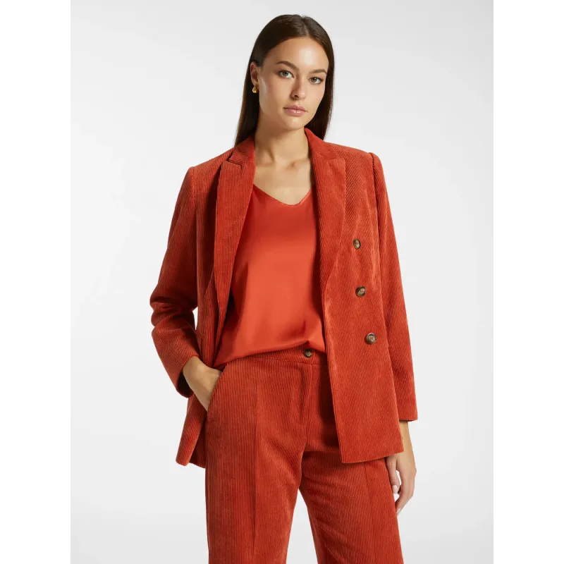Corduroy Blazer - Roestbruin Dames Pak | Elena Mirò