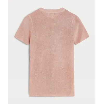 RIO fitted top met glitter - dusty pink glitter