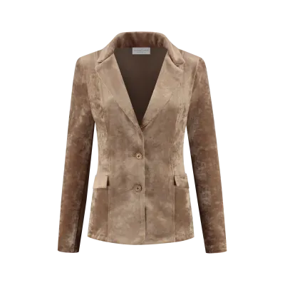 7425UNI - BLAZER VELOUR MIDI UNI - LATTE