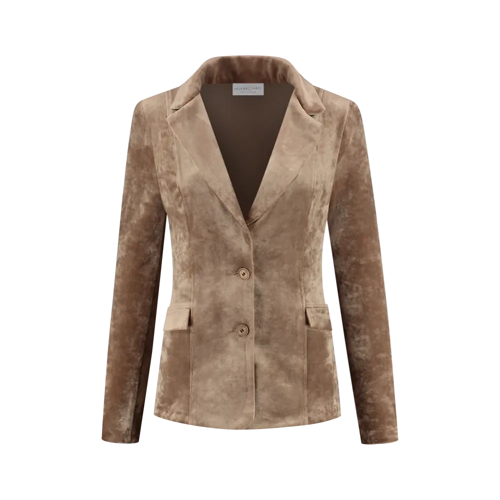 7425UNI - BLAZER VELOUR MIDI UNI - LATTE