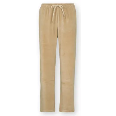 Britta Long Trousers Velvet Solid Sand