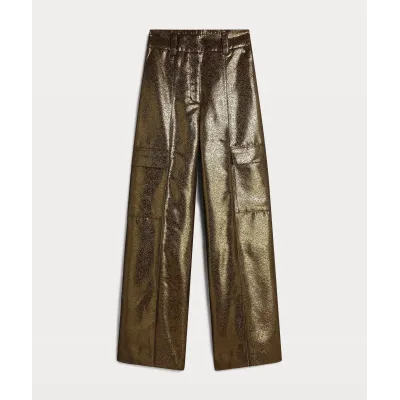 ALI straight fit broek in metallic - antique gold