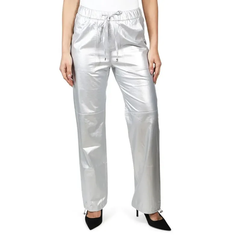 Jade - Zilveren broek met sportieve touch | Bianco