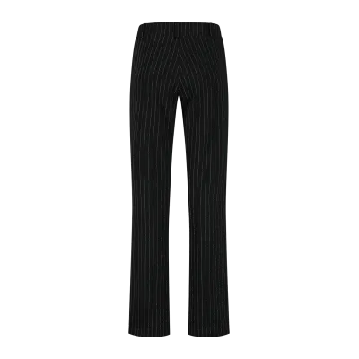 Broek Soul Pinstripe Zwart - Glitter Krijtstreep | Helena Hart