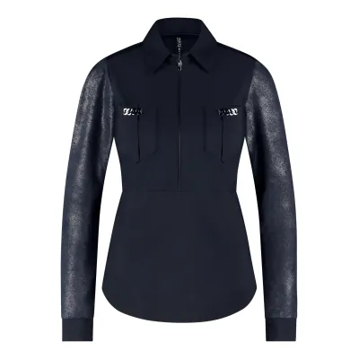 Donkerblauwe Top met Rits | Zip73 | CHARSCH