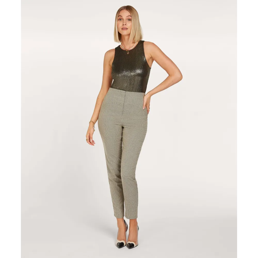 MIEKE High Rise Pantalon Met Check Print | JOSH V | CHARSCH