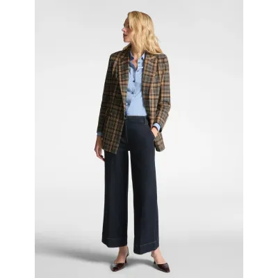 Geruite double-breasted blazer in herfstkleuren | Stijlvol & comfortabel