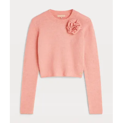 DANA Slim Fit Cropped Sweater - Dusty Pink | JOSH V