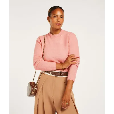 DANA Slim Fit Cropped Sweater - Dusty Pink | JOSH V