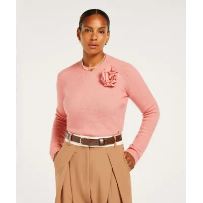 DANA Slim Fit Cropped Sweater - Dusty Pink | JOSH V