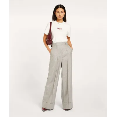 Jagger Wide Leg Pantalon met Lurex - Grey Silver | Josh V