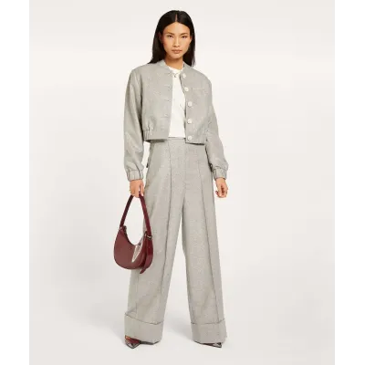 Jagger Wide Leg Pantalon met Lurex - Grey Silver | Josh V