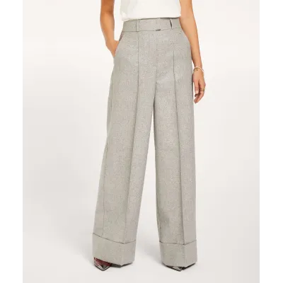 Jagger Wide Leg Pantalon met Lurex - Grey Silver | Josh V