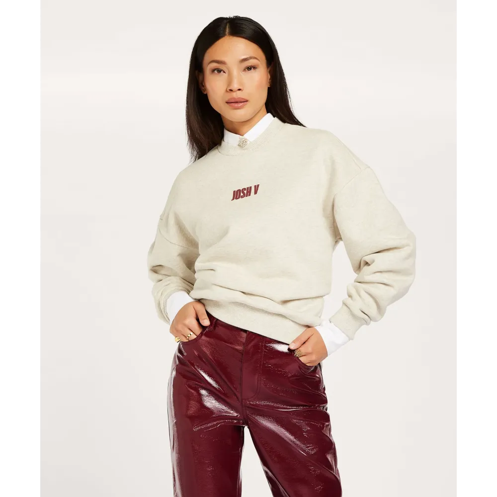 Lenthe Regular Fit Sweater met Logo - Salt Melange | Josh V