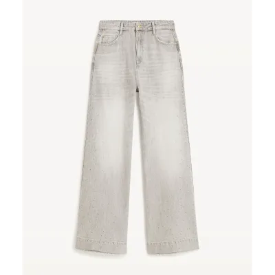 Bailey Mid Rise Wide Leg Jeans - Grey Denim | Josh V