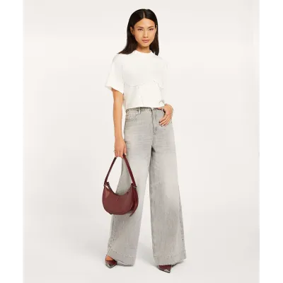 Bailey Mid Rise Wide Leg Jeans - Grey Denim | Josh V