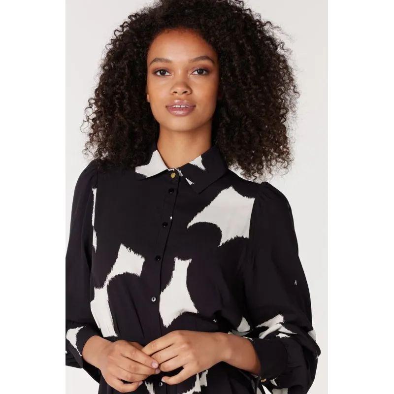 BO Blouse Dress Print with Puffsleeves  | JANSEN Amsterdam