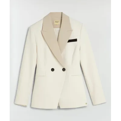 KENNY fitted blazer met contrast effect - ecru