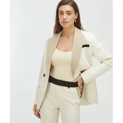 KENNY fitted blazer met contrast effect - ecru