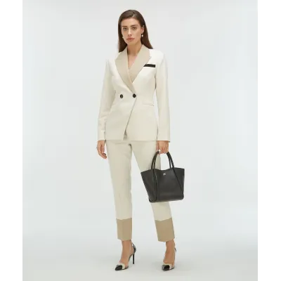 KENNY fitted blazer met contrast effect - ecru