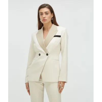 KENNY fitted blazer met contrast effect - ecru