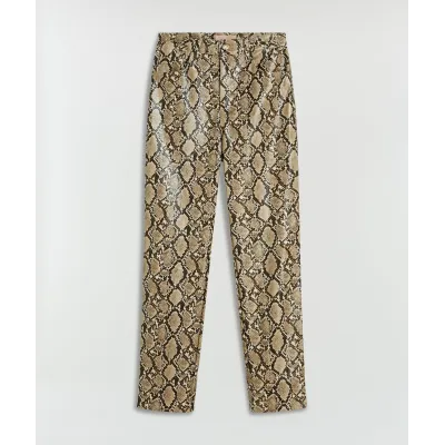 HINKE high waisted broek met slangenprint - snake