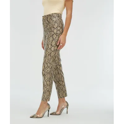 HINKE high waisted broek met slangenprint - snake