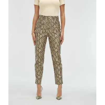 HINKE high waisted broek met slangenprint - snake