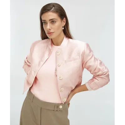 FABIENNE bomber jacket met lurex - pinkaboo