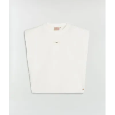 SUE T-shirt met schoudervulling - off white