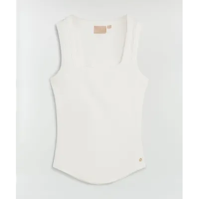 DIEDA fitted top met logo - off white