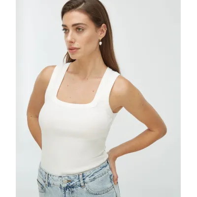 DIEDA fitted top met logo - off white