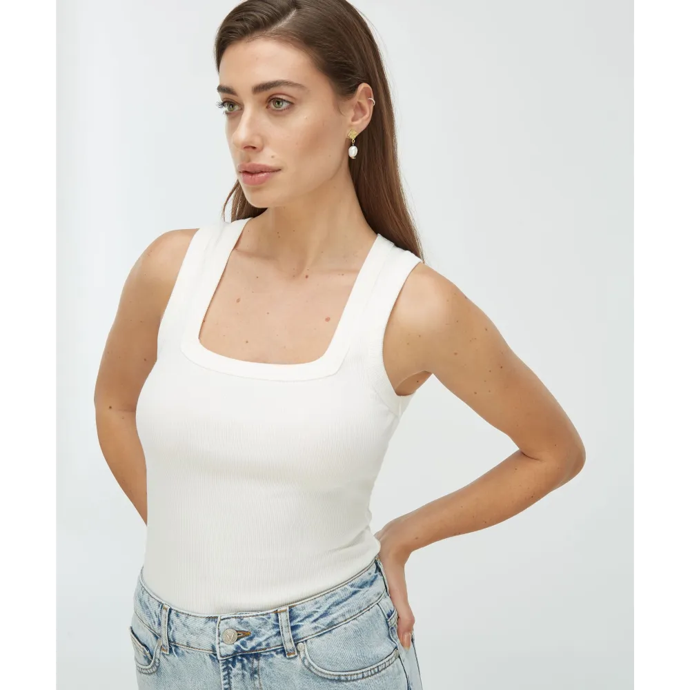 DIEDA fitted top met logo - off white