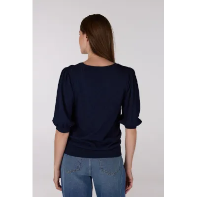 JUDITH TOP - DONKER BLAUW