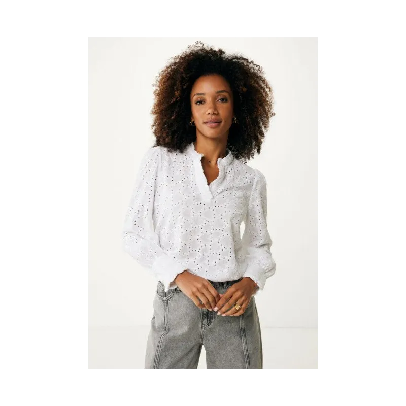 Broderie Anglaise Blouse Wit