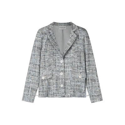 BLAZER CHERIE KORT BOUCLE - LICHT BLAUW/STONE