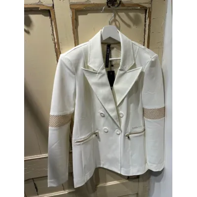 BLAZER ZIPPERS MESH OFF-WH/ GOLD Z25/308/02/111