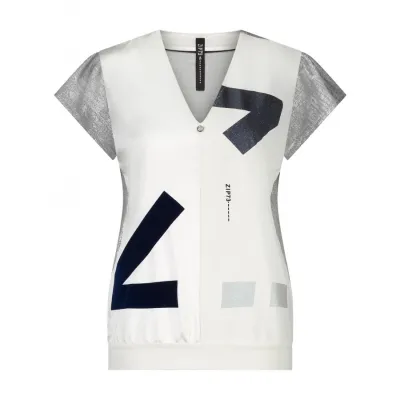 Top 2-half off-white/navy