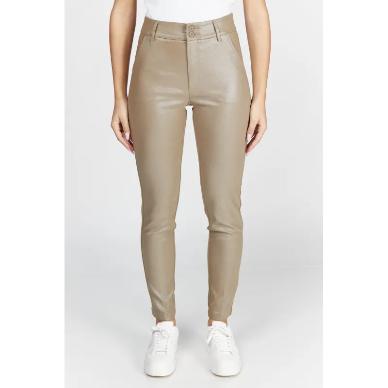 Emilia Kahki - Skinny broek in khaki | Bianco