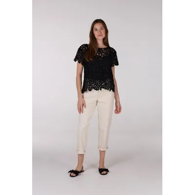 LILOU TOP - ZWART