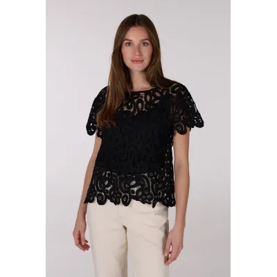 LILOU TOP - ZWART