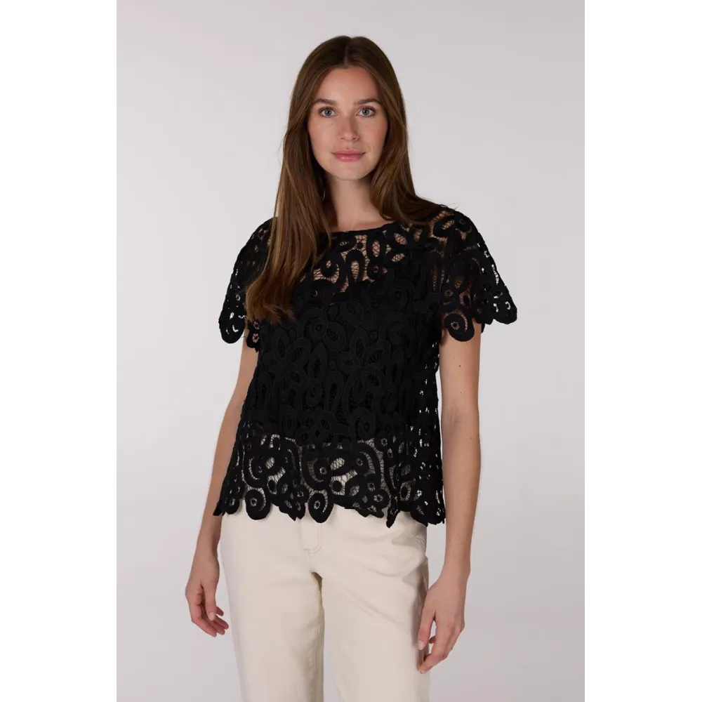 LILOU TOP - ZWART