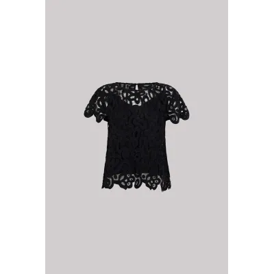 LILOU TOP - ZWART