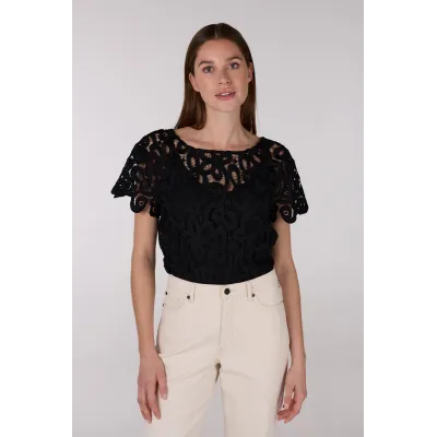 LILOU TOP - ZWART